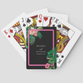 Jeu De Cartes Neon Pink Tropical Retro Botanical Mariage (dos)