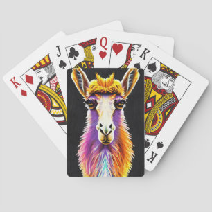 Jeu De Cartes Néon psychédélique violet orange foncé Llama