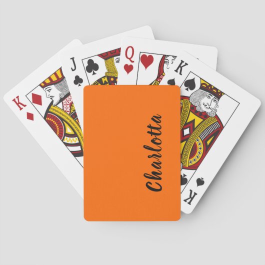 Jeu De Cartes Neon Sunset Orange Solide Couleur Personnaliser (dos)