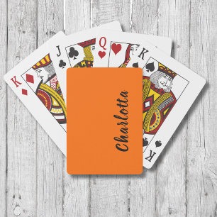 Jeu De Cartes Neon Sunset Orange Solide Couleur Personnaliser