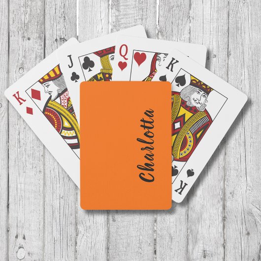 Jeu De Cartes Neon Sunset Orange Solide Couleur Personnaliser