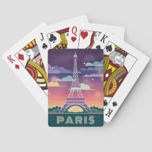 Jeu De Cartes Neon Synthwave Tour Eiffel Paris France