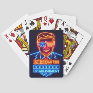 Jeu De Cartes Neon Trump se moque de l'establishment en jouant a