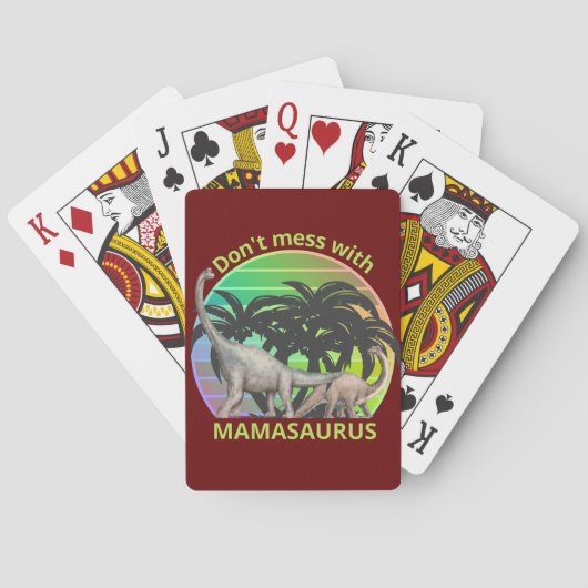 Jeu De Cartes N'ÉPROUVE PAS MAMAMASAURUS drôle cadeau de jour de (dos)