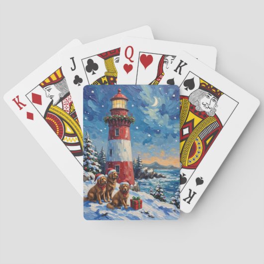 Jeu De Cartes Newfoundland Christmas Lighthouse Holiday (dos)
