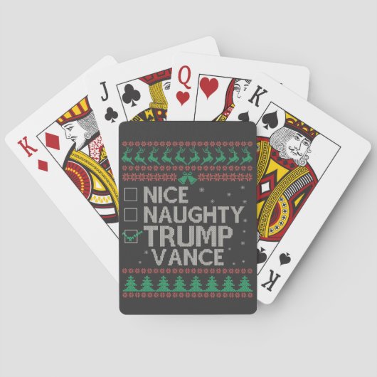 Jeu De Cartes Nice Naughty Trump Vance Election Ugly Sweater (dos)