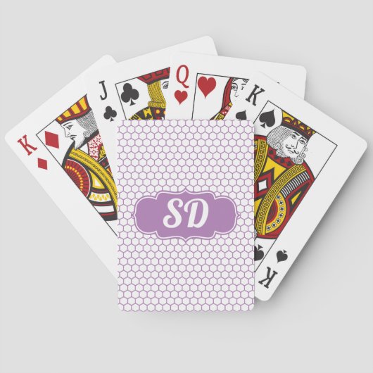 Jeu De Cartes Nid d'abeille Hexagone Rose Clair (dos)