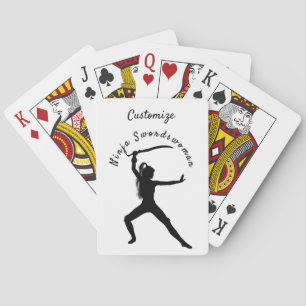 Jeu De Cartes Ninja Swordswoman Silhouette Thunder_Cove