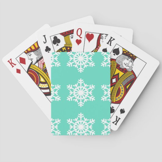Jeu De Cartes Noël à Tiffanys Aqua Blue Snowflakes (dos)