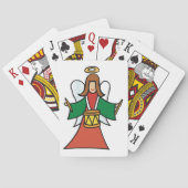 Jeu De Cartes Noël Angel Drummer Fête Musique Design (dos)