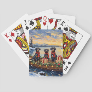 Jeu De Cartes Noël Bateau de vacances Weimaraner