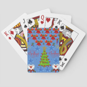Jeu De Cartes Noël carte à jouer pont bleu clair