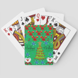 Jeu De Cartes Noël carte jeu pont vert foncé