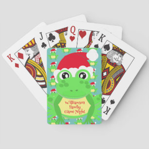 Jeu De Cartes Noël Cute Frog Santa Hat Turquoise nouveauté