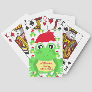 Jeu De Cartes Noel Cute Frog Santa Hat White Nouveauté