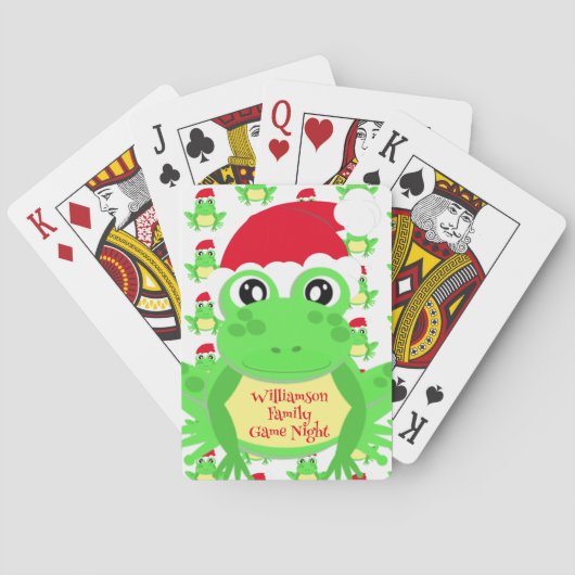 Jeu De Cartes Noel Cute Frog Santa Hat White Nouveauté (dos)