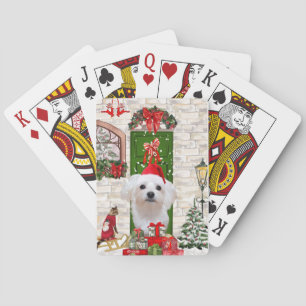 Jeu De Cartes Noël de chien maltais