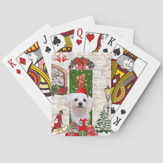 Jeu De Cartes Noël de chien maltais (dos)