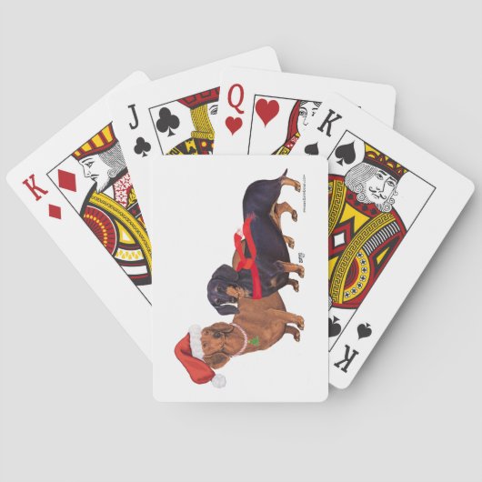 Jeu De Cartes Noël des Dachshunds (dos)