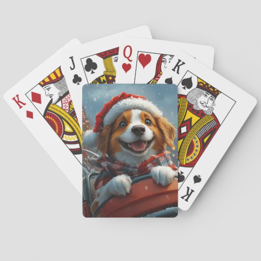 Jeu De Cartes Noël du chien espagnol breton (dos)