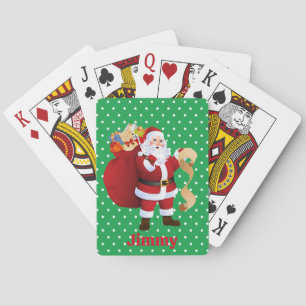 Jeu De Cartes Noël du Père Noël Ajouter le nom Stocking Stuffer