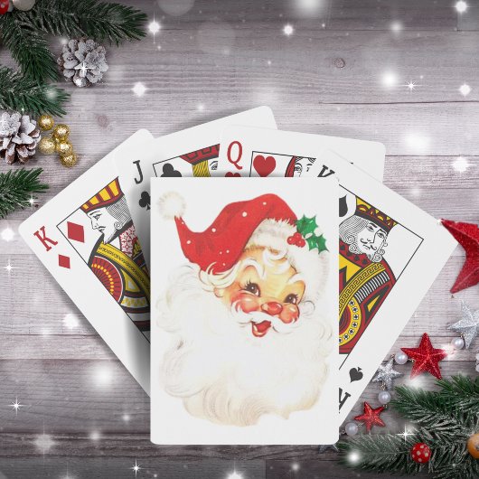 Jeu De Cartes Noël du Père Noël rétro dans les années 1950