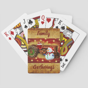 Jeu De Cartes Noël du tracteur rouge Vintage Frosty