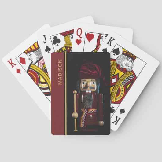 Jeu De Cartes Noël Fêtes Chic Moderne Nutcracker Nom (dos)