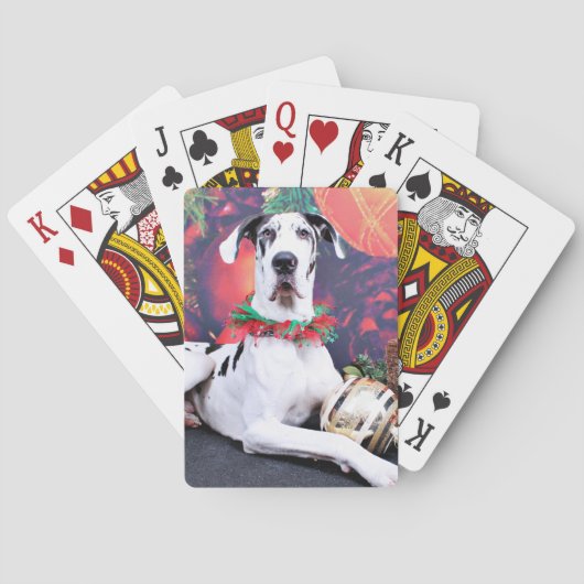 Jeu De Cartes Noël - harlequin great dane - baron (dos)