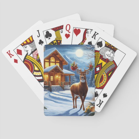 Jeu De Cartes Noël/Hiver Deer Lodge (dos)