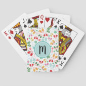 Jeu De Cartes Noël hiver Mittens Candy Motif Monogramme (dos)