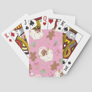 Jeu De Cartes Noël Père Noël Noir Pastel Rose