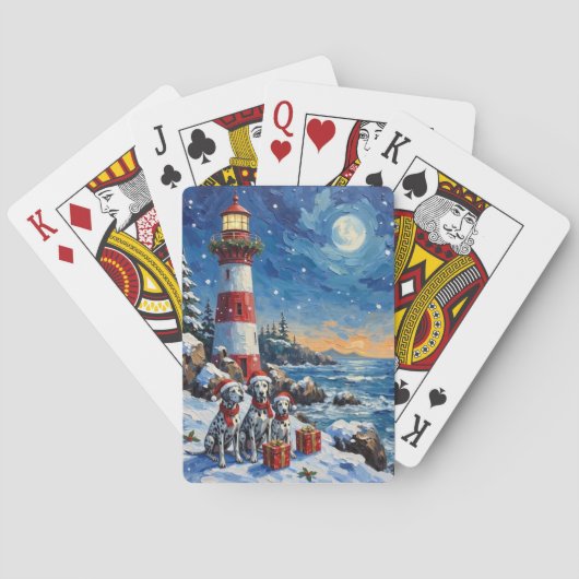 Jeu De Cartes Noël Phare Dalmatien Vacances (dos)