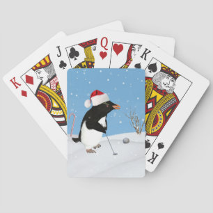 Jeu De Cartes Noël, pingouin jouant au golf