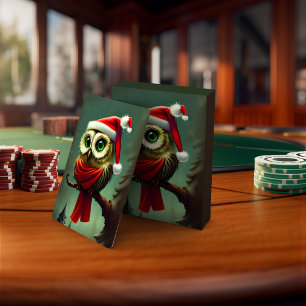 Jeu De Cartes Noël rustique Vintage Cute Père Noël Owl