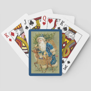Jeu De Cartes Noël vintage Père Noël Arbre Rinder Joyeux Noël