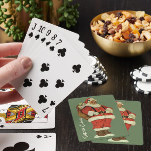 Jeu De Cartes Noël vintage, Père Noël victorien avec des jouets