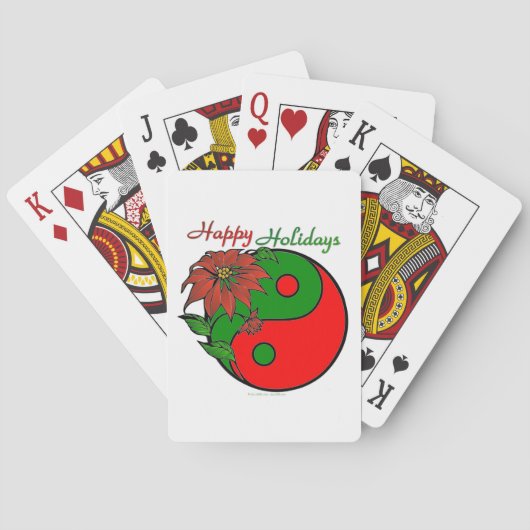 Jeu De Cartes Noël Yin Yang Poinsettia (dos)