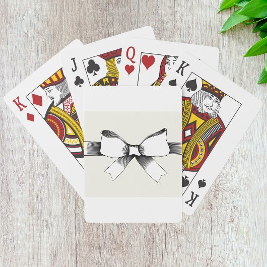 Jeu De Cartes Nœud de ruban noir et blanc vintage