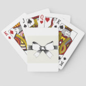 Jeu De Cartes Nœud de ruban noir et blanc vintage (dos)