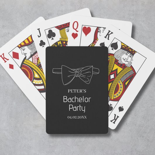 Jeu De Cartes Nœud papillon personnalisé noir enterrement de vie