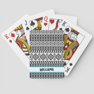 Jeu De Cartes Noir Blanc Géométrique Tribal Polynésien Monogramm