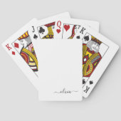 Jeu De Cartes Noir Blanc moderne Script Girl Monogramme Nom (dos)