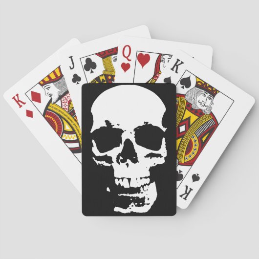 Jeu De Cartes Noir & Blanc Pop Art Crâne Cool élégant (dos)