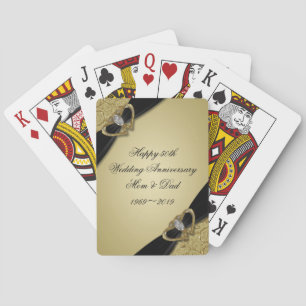 Jeu De Cartes Noir d'or 50e anniversaire Mariage