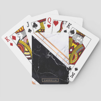 Jeu De Cartes Noir et Marbre blanc
