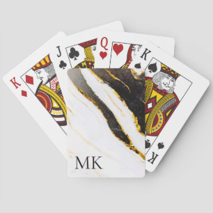 Jeu De Cartes Noir et Marbre blanc