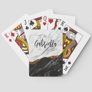 Jeu De Cartes Noir et Marbre blanc