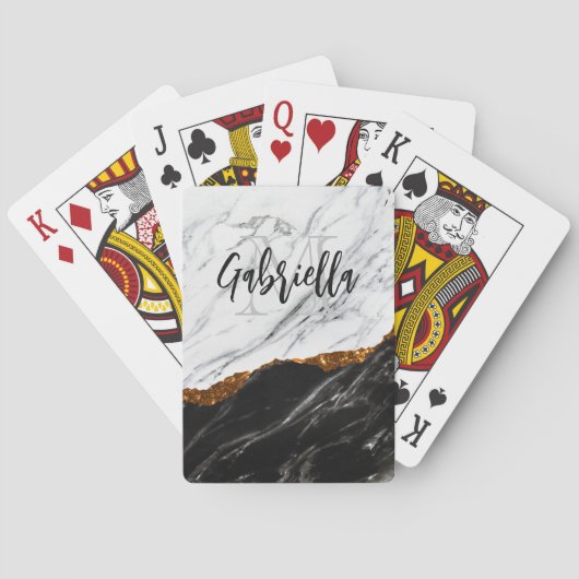 Jeu De Cartes Noir et Marbre blanc (dos)