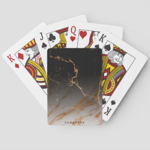 Jeu De Cartes Noir et Marbre blanc